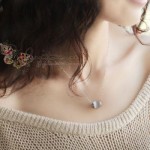 银斯妮 时尚女性纯银项链 路路通简约纯真猫眼效应吊坠 配送银链