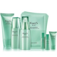 KanS韩束 补水保湿嫩莲水凝恒润护肤九件礼盒套装(洁面乳+保湿露+保湿乳+面膜+旅行装)清透 补水