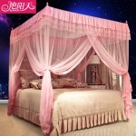 艳阳天 三开门不锈钢支架落地宫廷方顶单双人蚊帐1.2/1.5/1.8/2m