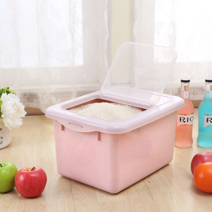雨露 厨房米桶防蛀储米箱 塑料存米箱 粮食收纳箱 米面桶 加厚米盒 米缸 6色可选