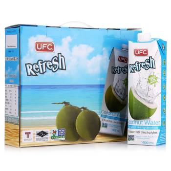 泰国进口 UFC牌纯椰子水 1L*4