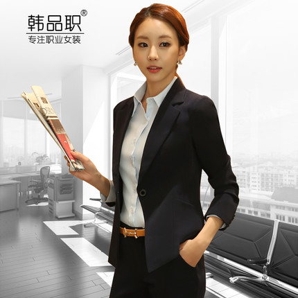 韩品职 春秋新款修身显瘦职业装女装套装OL气质女士西装正装面试工作服