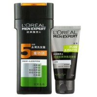 LOREAL欧莱雅 男士去屑洗发露(炭爽去油)200ml+洁面膏50ml