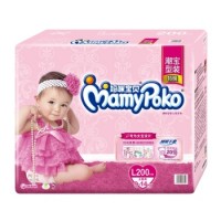 MamyPoko 妈咪宝贝 瞬吸干爽 婴儿纸尿裤【女】大号L200片【9-14kg】尿不湿