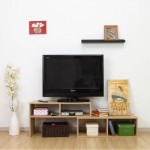 美达斯 贝克S80电视柜 简约环保伸缩组合地柜 现代小户型厅柜 日式储物柜 2色可选