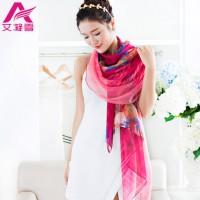艾凝雪 韩版春秋冬季雪纺女士长款丝巾 围巾 沙滩巾 两用超大披肩 纱巾 围脖 23款可选