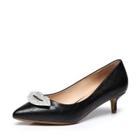 卓诗尼 女式甜美浅口中跟细跟水钻尖头单鞋151212570