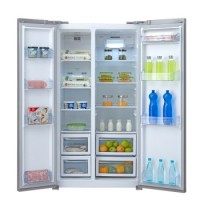 Midea美的 BCD-610WKM(E) 对开门冰箱610升 风冷无霜 电脑控温 纤薄设计 节能静音(泰坦银)