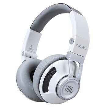JBL S300 折叠便携头戴耳机 低音出色 坚固头梁 手机通话麦克 佩戴舒适 白灰色 苹果版