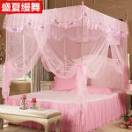 盛夏缦舞 蚊帐三开门不锈钢落地支架宫廷方顶1.2/1.5/1.8m米双人床