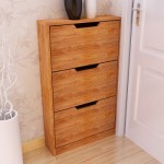 家乐铭品 三门薄翻转鞋柜 60CM薄门后鞋架带门柜储物柜收纳柜 樱桃木 ZC0604