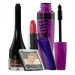 RIMMEL芮谜 倾城魅眼修护套组(倾城魅眼睫毛膏+倾城魅眼眼线膏浓情棕+魅眼五色眼影027+盈润唇膏110)