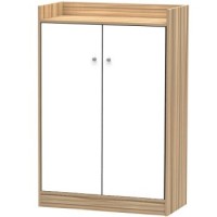 双箭 檀韵双门鞋柜 带门鞋柜鞋架 木纹色 SJ-1100