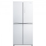 Midea美的 BCD-401TGEM(E) 401升 十字对开冰箱 玻璃面板 电脑控温 纤薄设计 印象白