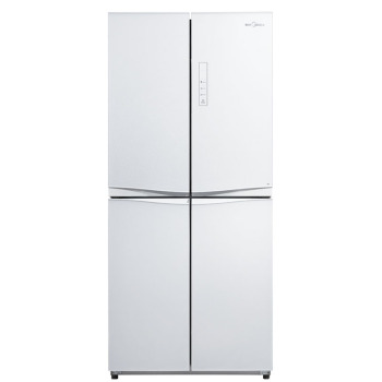 Midea美的 BCD-401TGEM(E) 401升 十字对开冰箱 玻璃面板 电脑控温 纤薄设计 印象白