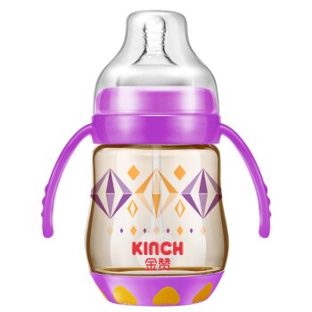 金赞(KINCH)帅企鹅宽口全自动 PPSU奶瓶J105 180ml 紫色
