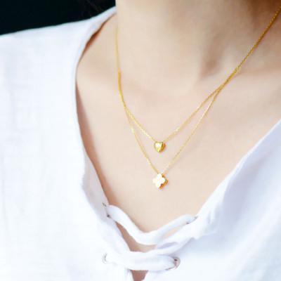 潮宏基 四叶草之恋 黄金锁骨链