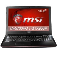 MSI微星 GP62 2QE-215XCN 15.6英寸游戏本笔记本电脑(i7-5700HQ/8G/1T 7200转/GTX950M 2G)黑色