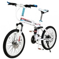rockefeller洛克菲勒 R200 20寸禧玛诺变速折叠山地车 21速双碟刹双减震 白色