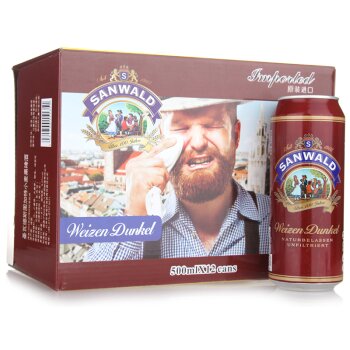 Sanwald 圣瓦德斯图加特 乡村小麦黑啤酒 500ml*12听礼盒装 德国原装进口