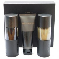 The saem得鲜 矿物质男士黑色套装(化妆水130ml+化妆乳130ml+洗面奶100ml/盒)韩国进口