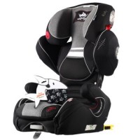 Kiddy奇蒂 安全座椅 领航者fix 带isofix接口 靠背四挡调节 儿童汽车安全座椅 适合15-36kg 黑灰色 4岁-12岁