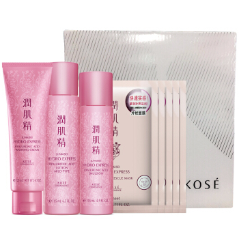 KOSE高丝 润肌精水透感健康水护智选组(洗颜霜130g+化妆水195ml+乳液145ml+面膜21ml*5)