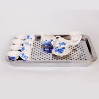豹霖 不锈钢茶盘 功夫茶具套装 整套 茶海小号加厚茶托茶台托盘排水 13款可选