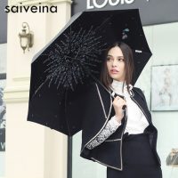 SAIVEINA 黑胶防晒女式遮阳伞 超轻折叠防紫外线太阳伞 uv创意伞 晴雨伞 5色可选