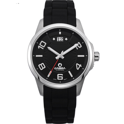 CASIMA卡斯曼 简约商务休闲男士手表硅胶夜光防水石英男表手表5109-SP7黑色