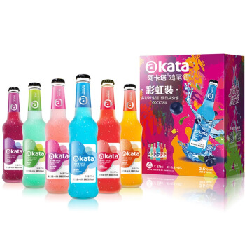 AKATA阿卡塔 洋酒 鸡尾酒 预调酒彩虹装(六种口味)275ml*6瓶