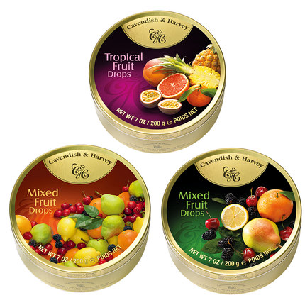 嘉云糖德国进口糖果水果糖硬糖创意糖果礼盒200g*3混合水果味送礼