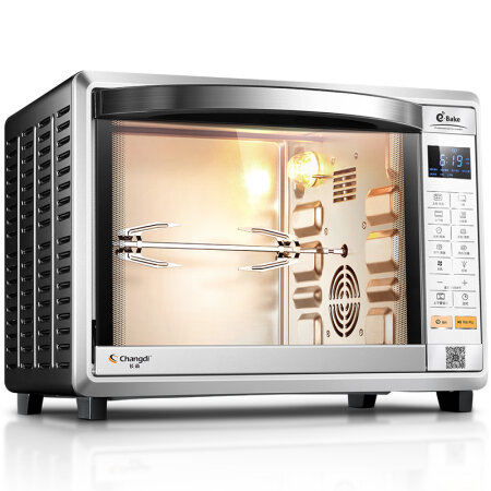 changdi长帝 CRWF32SM电烤箱家用多功能32升/L 智能电脑版APP 上下独立控温带转叉
