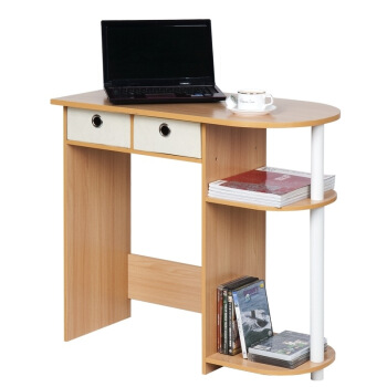 慧乐家 带抽电脑桌 台式家用学生学习桌 简约写字台 书桌 木纹色 FNAL-11193