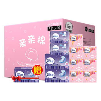 kotex高洁丝 经典系列卫生巾 丝棉240 10片*7包+丝棉280 8片*2包+纤棉420 4片*3包(箱装)