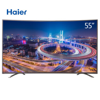 Haier海尔 LS55U71 55英寸 4K安卓智能网络窄边框UHD高清LED 曲面电视(金色)