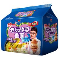 统一 方便面 五合一 老坛酸菜鱼味 方便面 五连包*2