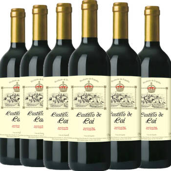 京东海外直采 西班牙进口红酒 凯恩城堡半甜红葡萄酒 750ml*6瓶