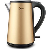 Midea美的 WHJ1507b 电水壶1.5L 304不锈钢电热水壶 无缝内胆三层拉丝烧水壶