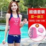 佑游 韩版运动女式泳衣 小胸聚拢泳装 分体平角保守遮肚泡温泉游泳衣 4色可选