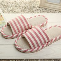 优乐多 居家亚麻拖鞋棉木地板室内情侣拖鞋男女夏天可爱防滑凉拖鞋 5色可选