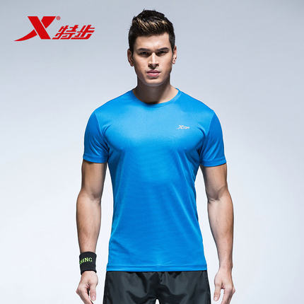 XTEP特步 男士短袖T恤2016新款夏季圆领清爽透气弹力速干跑步运动t恤