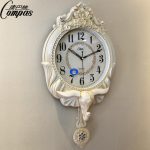 Compas康巴丝 创意挂钟欧式田园摇摆钟表现代客厅静音时钟个性大象石英钟 13款可选