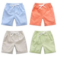 唐姿柔 儿童棉麻短裤2018夏装童装款宝宝中裤女童男童裤子五分裤热沙滩裤 多色可选