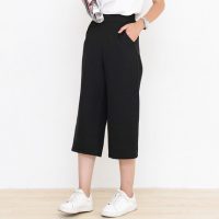 雅棉 夏季阔腿裤高腰大码休闲喇叭七分裤女薄款宽松直筒九分裤西装裤子