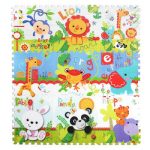 Fisher Price费雪 双面加厚拼图地垫 爬行垫 游戏卡通动物爬爬垫19502(150*167*1.5CM)