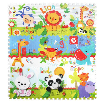 Fisher Price费雪 双面加厚拼图地垫 爬行垫 游戏卡通动物爬爬垫19502