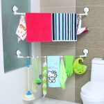 双庆家居 吸盘卫生间毛巾架 不锈钢免打孔挂毛巾杆单杆浴室浴巾架