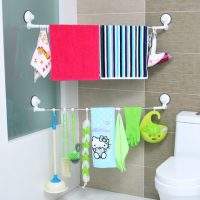 双庆家居 吸盘卫生间毛巾架 不锈钢免打孔挂毛巾杆单杆浴室浴巾架