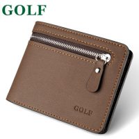 GOLF高尔夫 短款男士钱包 复古钱夹多卡位男款日韩拉链多功能皮夹子 2色可选